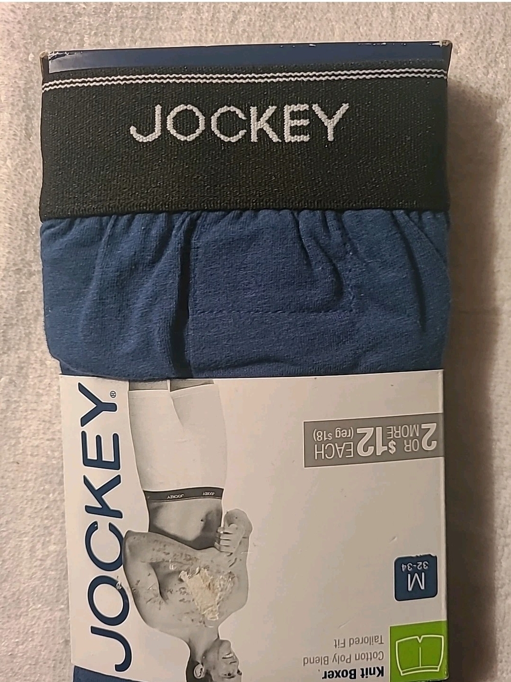 Jockey Men's Blue Knit and Navy Check Woven Boxer Briefs 2 Pack New Size 32-34 - Picture 12 of 12